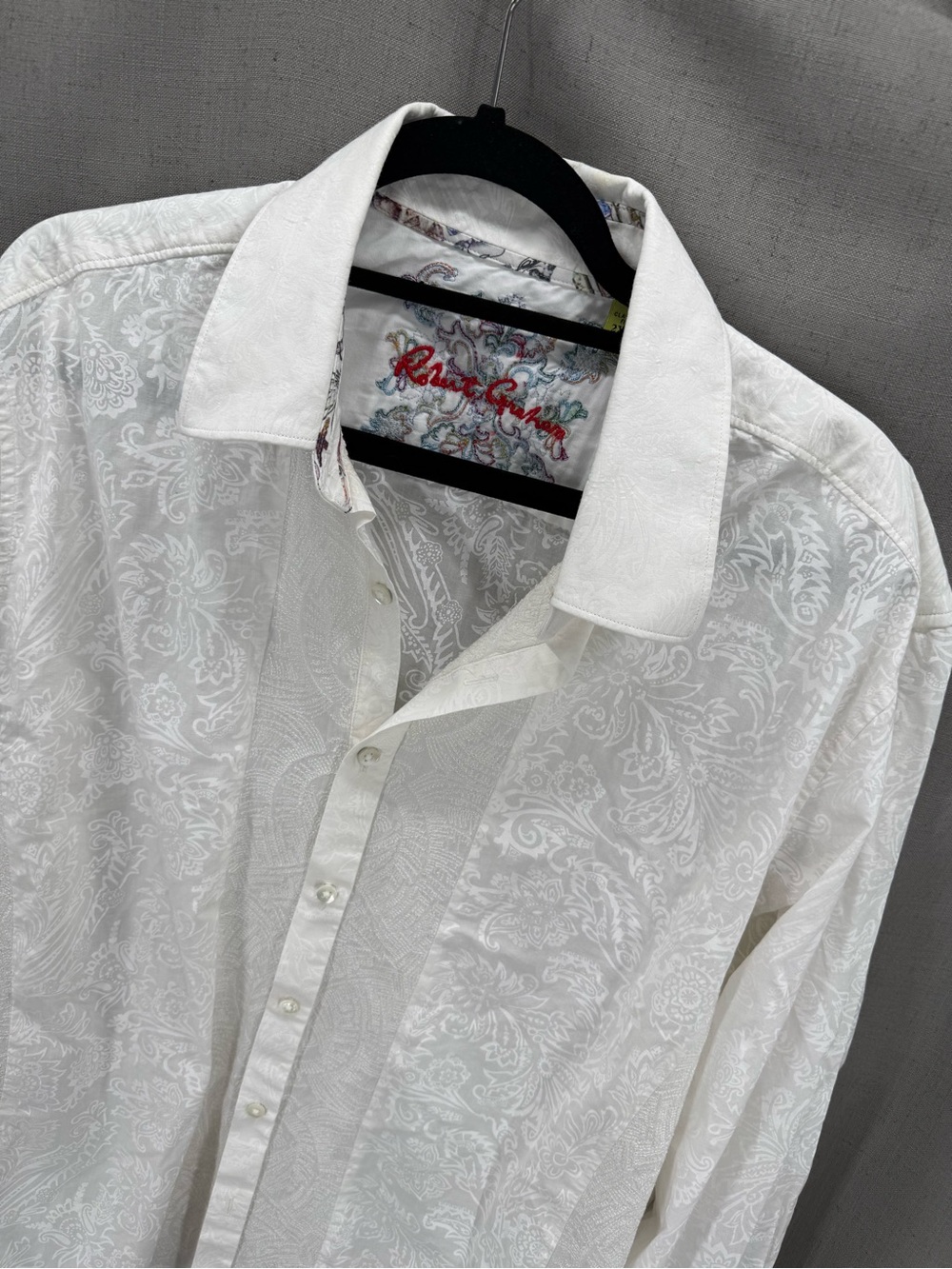Robert Graham Hudson Long sleeve button down white  shirt sz XXL